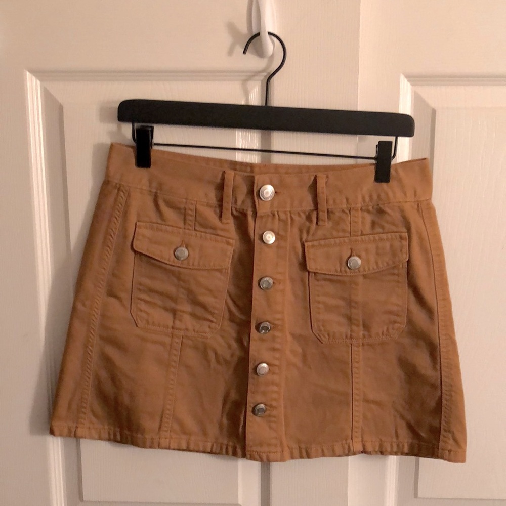 AEO Hi-Rise Yellow A-Line Skirt